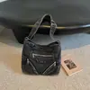 Bolso Grande de Mezclilla de Color Sólido Vintage para Mujer 2026 Nuevo Bolso Tote de Estilo Relajado para el Trabajo y los Viajes Diarios Bolso de Hombro