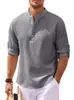Camisa masculina de manga comprida europeia e americana, gola alta, cardigã de meio botão, camisa xadrez abacaxi, camisa casual masculina, atacado