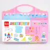 Caja de herramientas de aprendizaje de primer grado, primer volumen, material didáctico de matemáticas, tablero de clavos, cinta métrica, reloj de aprendizaje de geometría, papelería para estudiantes