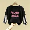 Camiseta Básica para Niña 2026 Nuevo Otoño Infantil Algodón Puro Moda Manga Larga Camiseta Casual para Niña Cuello Redondo