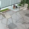 Conjuntos de mesa e cadeira para exterior, pátio ao ar livre, cadeiras e mesas de jantar para varanda exterior, decoração de área de lazer para loja de chá com leite, mesa de ferro para exterior.