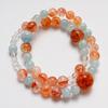 Pulsera Xia Zhou Chang Wan de Cristal Blanco Natural para Mujer con Ágata Roja y Aguamarina, Pulsera de Moda y Versátil al por Mayor