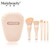 Conjunto de 5 Pincéis de Maquiagem com Concha Conjunto Portátil de 5 Peças para Beleza