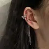 Brincos de Clipe Estilo Coreano Ins Personalizados Sem Furo para Mulheres, Borboleta com Franja de Zircônia, Brincos de Design de Nicho de Alta Qualidade