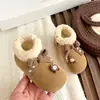 Zapatos de Algodón con Lazo para Niñas Coreanas 2025 Invierno Nuevo Estilo Estilo Infantil para Bebé Niña Terciopelo Cálido Exterior Zapatos de Algodón