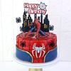 Decoração de Bolo Desenho Animado Aranha Plug-in Casa Quarto Duplo Cartão Mesa de Sobremesa Cena Festa Fantasia