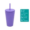 Vaso Sencillo con Popote, Verano Bebida Fría Jugo Refresco, Vaso de Agua de Plástico Portátil de Baja Capacidad, Exclusivamente para Venta Transfronteriza