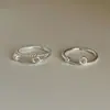 Anel de Nó Personalizado de Camada Dupla de Design Exclusivo para Mulheres, Novo Anel Aberto Simples Ajustável Versátil da Moda para Mulheres