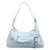 Textura de nicho color retro bloque de color lunares 2026 otoño nuevo elegante simple gran capacidad versátil bolso de hombro cruzado