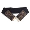 Cinturón ancho de moda para mujer transfronteriza europea y americana con estampado de leopardo, hebilla de cuero sintético elástico combinable, cinturón decorativo al por mayor