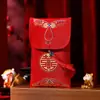 Nuevo sobre rojo de tela para boda, brocado creativo con personajes alegres, bolsa de sobre rojo modificada de 20.000 yuanes, bolsa de regalo de compromiso