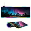 Mouse Pad Aurora da Islândia Personalizado Especial FPS Luminoso para Mesa RGB E-Sports Jogo Tamanho Grande Tapete de Computador