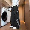 Pantalones casuales de bloques de color a rayas patchwork para hombre, nuevo modelo 2026, cintura elástica, pierna recta, pants deportivos para hombre, pantalones de moda