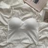 Camisola Deportiva Interior de Seda de Hielo para Mujer, Top de Verano con Almohadillas en el Pecho, Estilo Corto, Espalda Hermosa, Sin Tirantes, Sin Espalda