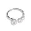 Anillo de plata esterlina S925 estilo INS para mujer, diseño de perlas de alta gama con personalidad, exquisito anillo ajustable con apertura de cuentas de concha