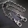 Corrente de cintura com fivela de flor cruzada, corrente para pendurar em bolsa europeia e americana retrô personalizada, estilo vintage geométrico grosso