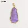 WT-P2127 Colgante de Piedra Centelleante Translúcida con Forma Geométrica Amatista Amazonita Chapado en Oro de 18k Accesorios de Joyería