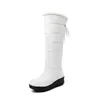 Botas Altas de Invierno 2024 con Forro de Lana Cálido de Plumas Tallas 40-43 Comercio Exterior con Cordones Botas de Nieve Individuales de Europa y América
