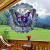 Molino de Viento de Acero Inoxidable 3D Visual Mandala Colgante Giratorio Carrillón de Viento Decoración para Patio Exterior Jardín Tejido