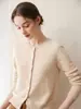Cardigan Básico Clásico 100% Cachemira Pura para Mujer, Cuello Redondo, Corto, Suave y Esponjoso, Chaqueta de Punto de Color Sólido, Suéter para el Trabajo