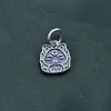 Pingente de Raposa de Nove Caudas em Prata de Lei S925 Pingente de Máscara de Gato Desenho Animado Acessórios de Joias para Pulseira de Corda Trançada DIY com Cristal