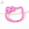 Hebilla de Mini Gatito Pequeño de Aleación Colorida Anillo de Resorte Hebilla de Resorte Llavero Hebilla Pequeña Kt Accesorios DIY Colgante para Bolsa