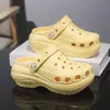 Zuecos cerrados de plataforma gruesa para mujer que aumentan la altura, sandalias transpirables de verano, pantuflas de casa para niños, zapatos de playa para exteriores, pantuflas