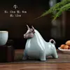 Mesa de Té Mascottas de los Doce Zodíacos Mascota de Té Juego Cerámica Dragón Decoración para Atraer Riqueza Creativos Adornos para Mesa de Té Arena Púrpura Té Lindo