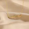 Collar con Patrón de Ola Transfronterizo Europeo y Americano Más Vendido, Cadena para Clavícula Simple y Versátil Incrustada con Diamantes, Joyería Femenina de Lujo Ligero de Moda