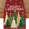 Decoração de Festa de Natal da Amazon Transfronteiriça Bandeira de Mesa Design de Boneco de Neve Árvore de Natal Toalha de Mesa Impressa para Cozinha de Casa