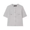 Ropa de Mujer de Comercio Exterior Estilo Europeo y Americano Primavera y Verano Nuevo Elegante Casual Manga Corta Botones Cárdigan Tejido Top 1822/022