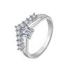 Jinjiahua Más Vendido Nuevo Anillo con Forma de Corazón de Circonia Micro-Pavimentada con Diamantes Brillantes Anillo de Compromiso Creativo con Forma de Corazón en Forma de V Joyería