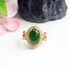 Anillo de Jade Hetian Natural Verde Espinaca Anillo Huevo de Paloma Jadeíta Joyería Piedra Preciosa Mayoreo S2032913
