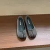 Aumento de Altura Interior Estilo Coreano Nicho Lunares Pie de Cerdo Punta Dividida Herradura Zapatos Planos de Moda para Mujer Otoño Nuevos Slip-on Zapatos de Ballet