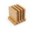 Posavasos de Madera Procesados a Medida por el Fabricante, Tapas de Madera de Bambú, Manteles Cuadrados Redondos de Madera para Cafetería, Posavasos de Madera de Bambú