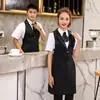Mandil chaleco con bordado de logo, adecuado para uniformes del personal de hotel, restaurante, cafetería y tiendas de té de burbujas