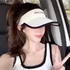 Chapéu Feminino Novo de Verão para Proteção Solar com Aba Larga, Rosto Pequeno, Anti-UV para Corrida Esportiva, Aba de Língua de Pato, Chapéu de Sol de Copa Vazia