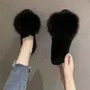 Moda Casual Nueva Primavera y Otoño 2026 Zapatos de Piel Zapatos de Piel de Visón Zapatos de Punta Redonda Franceses de un Solo Color para Comercio Transfronterizo