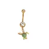 Anillo para Ombligo de Acero Inoxidable 316L, Piercing para Ombligo Hoja de Arce Dorada, Botón para Ombligo en Forma de Corazón, Anillo para Ombligo Lirio del Valle, Piercing para Ombligo, Botón para Ombligo