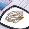 Pinza para el Cabello de Calavera con Garra Fantasma y Pedrería Moda Pinza de Garra para el Cabello Pinza para Flequillo Pinza de Hueso de Mano Accesorios al por Mayor
