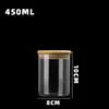 Frasco de Almacenamiento de Vidrio de Borosilicato de 80 mm Tarro Sellado para Frutos Secos Multigrano de Cocina Tapa de Madera de Bambú Frasco de Almacenamiento para Dulces y Té