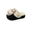 Zapatos de Mula Cerrados con Plataforma Interior de Dibujos Animados Otoño/Invierno para Mujer Zapatos de Mujer de Punta Cerrada Estilo Nuevo Más Terciopelo 2026 Versátil Lindo