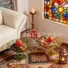 Placa de Frutas Transparente Pet Luxo Leve Prato de Sobremesa Lanche Frutas Armazenamento de Mesa Casa Placa de Doces de Alta Qualidade Multicor Criativo