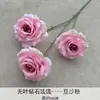 Buquê de Flores Artificiais Rosa Diamante de 3 Peças Produto Acabado Flores de Seda Artificial para Arranjos de Casamento Flores Plásticas para Decorações de Casamento