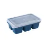 Molde de Silicona para Helado Casero con Tapa Seis Compartimentos Mini Base Suave Cuadrado Refrigerador de Helado Molde de Hielo Casero Artefacto para Cubitos de Hielo