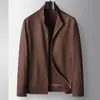 Chaqueta Casual para Hombre 2026 Primavera/Verano Cuello Alto Versión con Cremallera Lujo Juvenil Estilo Business Old Money Abrigo Casual de Lino