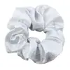 Elástico de Cabelo Metálico Arco-Íris Simples Europeu e Americano Estampagem a Quente Cor Única Anel de Intestino de Porco Flor de Cabelo