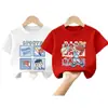 Roupas de Verão Novas para 2026 para Crianças Médias e Grandes Meninos Estilo de Verão Camiseta de Manga Curta de Verão para Meninos Top Fresco e Bonito Camiseta Tendência de Algodão Puro