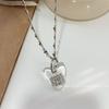 Aretes Coreanos Simples Transparentes de Corazón Planeta Diseño Nicho Pequeños Frescos Elegantes Versátiles para Mujer