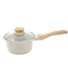 Panela Pequena para Leite Doméstica Pedra Maifan Antiaderente Panela para Comida de Bebê Panela Suplementar para Cozinhar Macarrão Leite Quente Universal para Fogão de Indução
